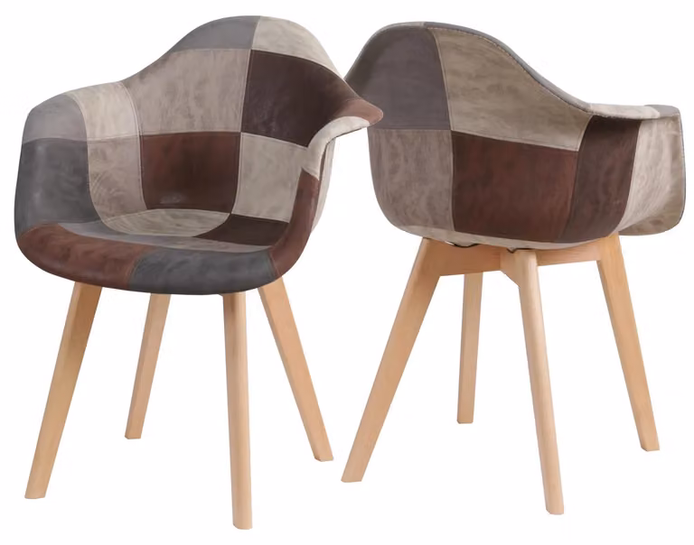 Set di 2 sedie da pranzo in stile nordico - Sedie imbottite con schienale - Struttura in legno - Design moderno e minimalista - Adatte per sala da pranzo, camera da letto e soggiorno - Colore: marrone