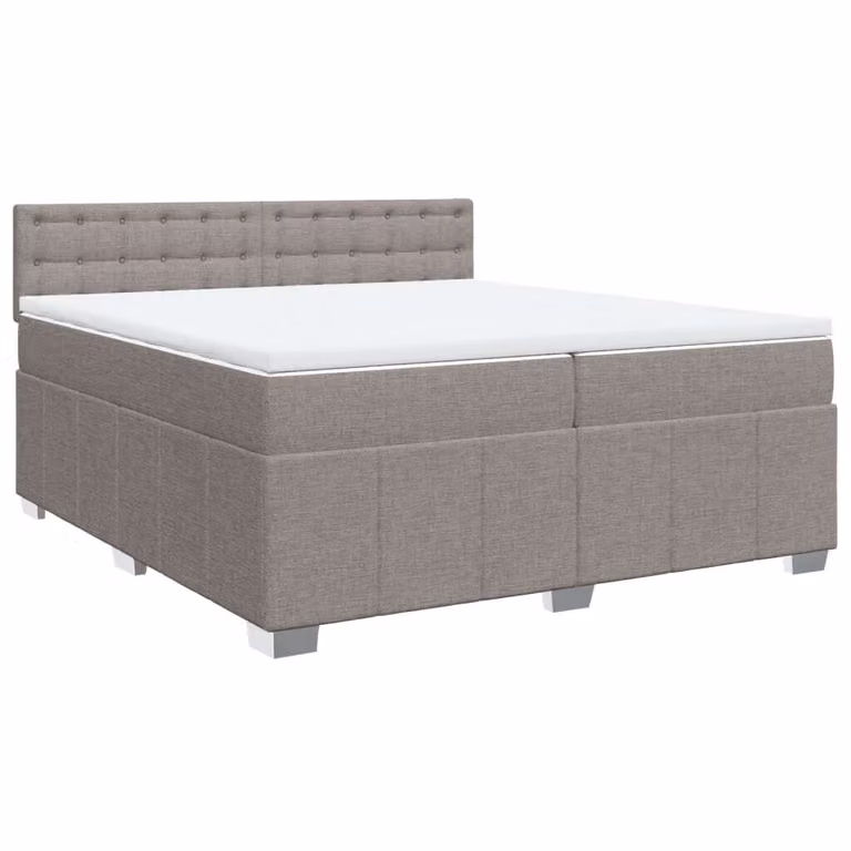 Giroletto a Molle con Materasso Tortora 200x200 cm in Tessuto