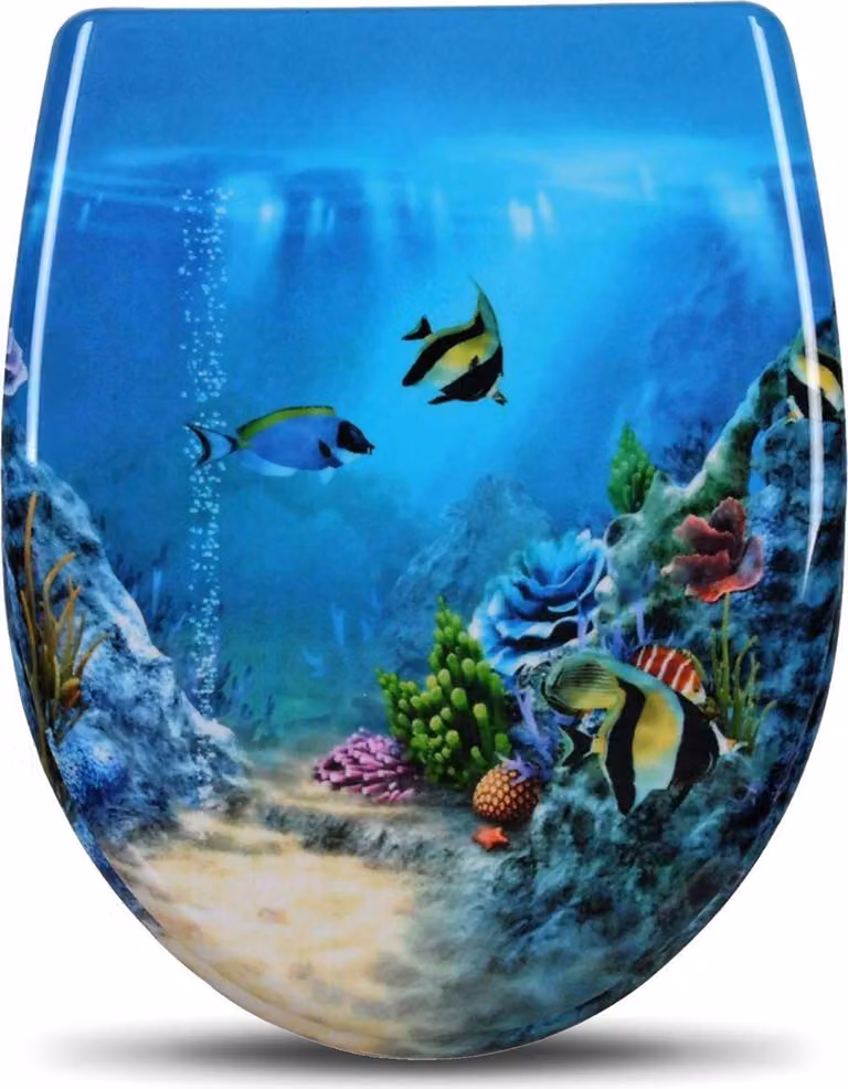 Sedili WC Happyment – Design a forma di pesce – Chiusura ammortizzata – Universali – Antibatterici