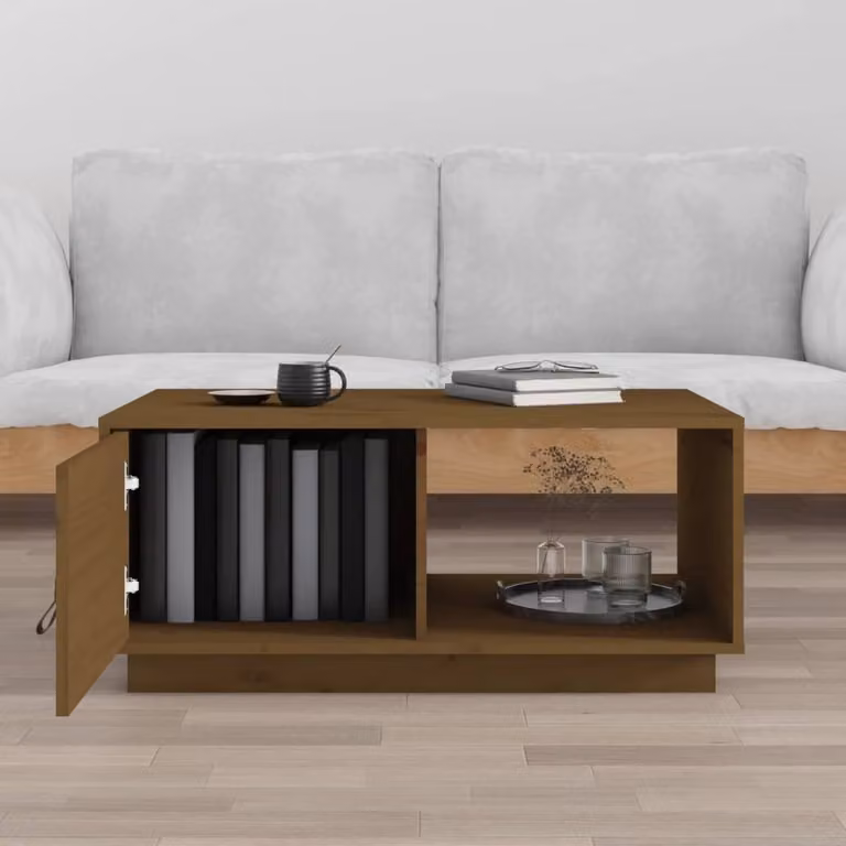 Maison Exclusive - Tavolino da salotto marrone miele 80x50x35,5 cm in legno massello di pino