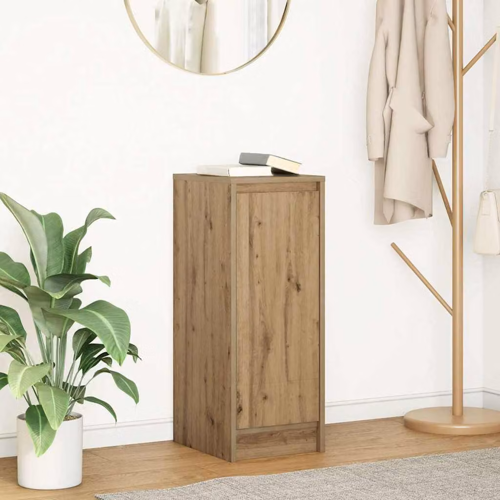 Credenza moderna vidaXL in legno rovere marrone con ante a battente e ripiani interni L/P/H: 29,5 x 34 x 76 cm
