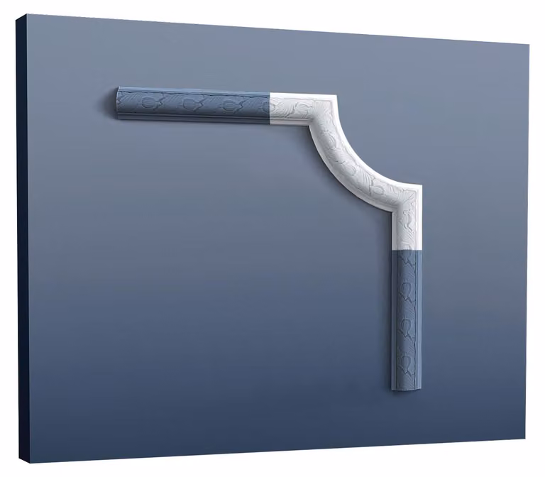 Orac Decor P101A Angolo Luxxus Elemento decorativo Profilo di cornice Per modanatura di pareti Modanatura di stucco Profilo decorativo P1020 | 25 cm di lunghezza