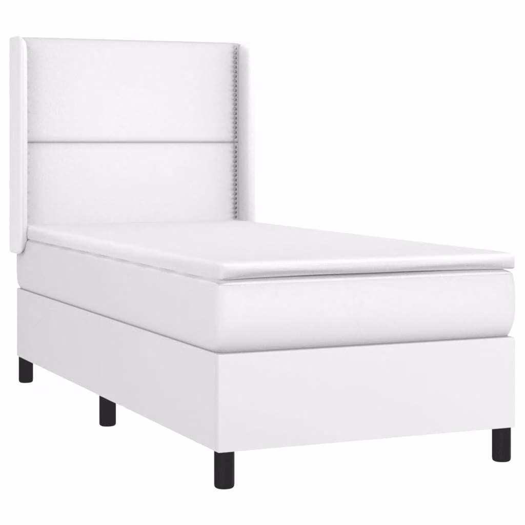 Giroletto a Molle con Materasso Bianco 100x200 cm in Pelle finta