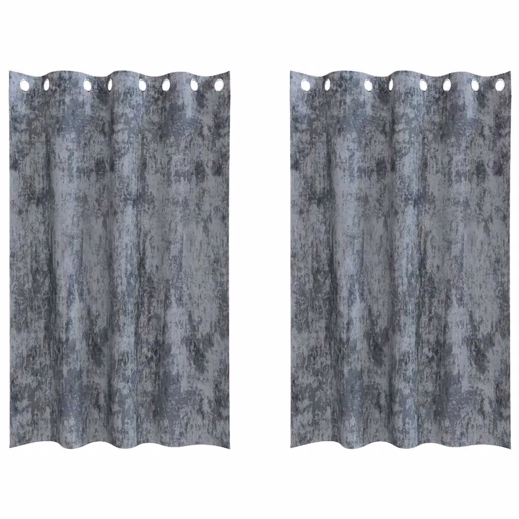 Set di 2 tende in velluto vidaXL oscuranti e termoisolanti, colore grigio argento, L: 175 cm x H: 140 cm