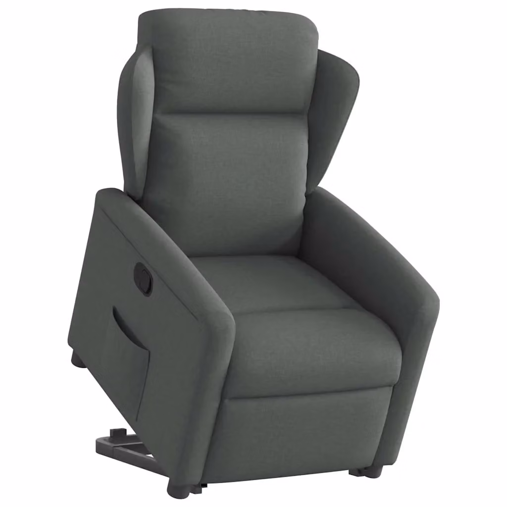 Poltrona Alzapersona Reclinabile con Assistenza Elettrica vidaXL in Tessuto Grigio con Braccioli – 2