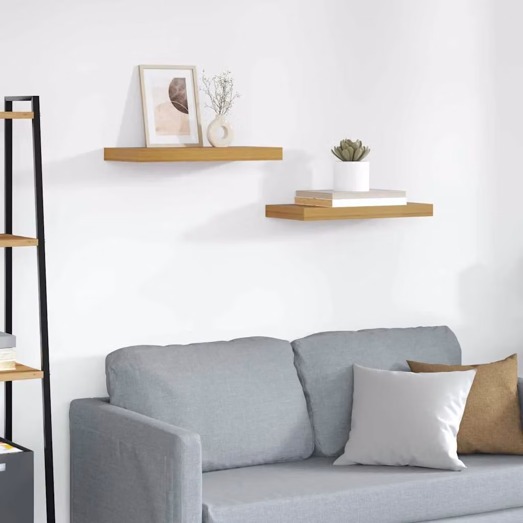 Set di 2 Scaffali da parete moderni vidaXL in MDF Beige L: 50 cm, P: 23 cm, H: 3,8 cm