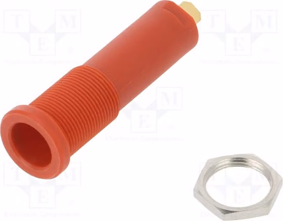 1 connettore a banana da 4 mm, rosso, 6000 V, 16 A, per montaggio su pannello, compatibile con i modelli HSEB 3125 L AU / RT, con terminali a banana