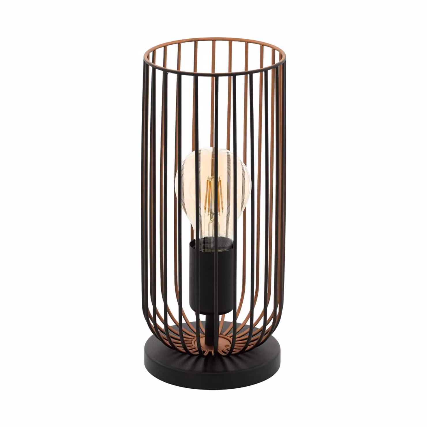 Lampada Da Scrivania Industrial Roccamena 1 Luce Acciaio Nero E Rame