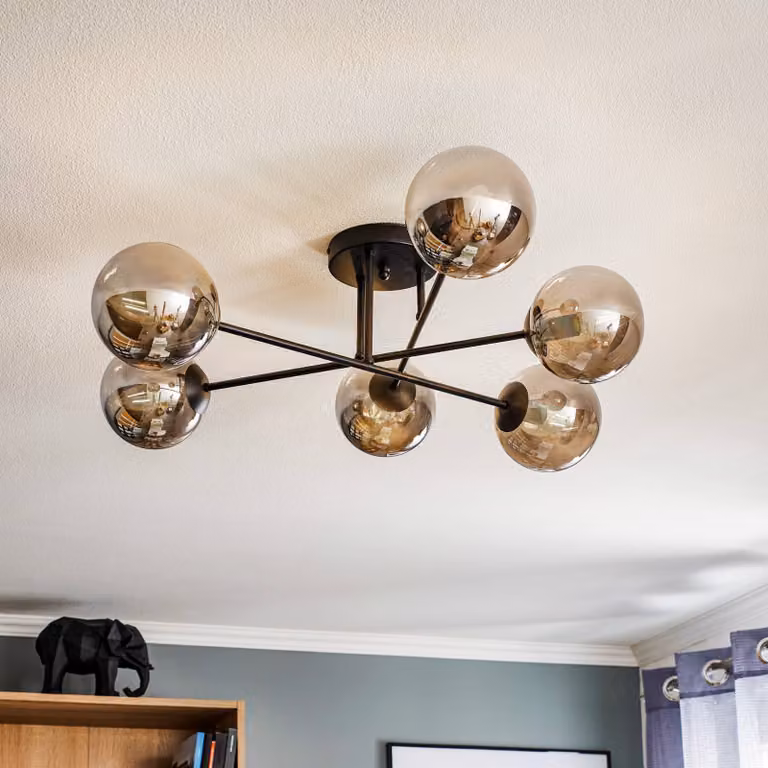 Plafoniera soffitto Glassy EMIBIG LIGHTING, dimmerabile, Nero, Soggiorno / Sala da pranzo, Vetro, Moderno, Plafoniera
