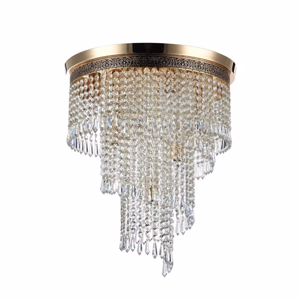 Lampadario Royal Classic GIORDANOSHOP in metallo e cristallo color oro e trasparente – 2