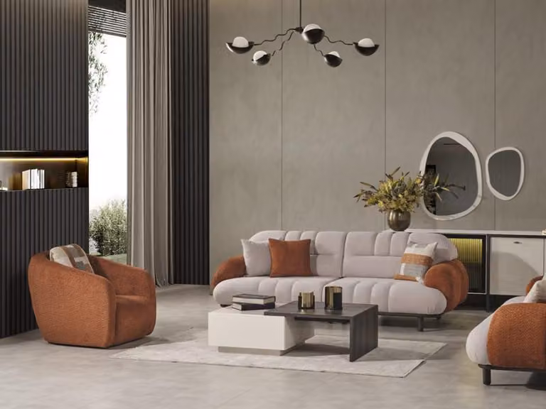 Sofa Design Modernes Wohnzimmer Set Sofagarnitur 3+1 Sessel Wohnzimmer Möbelset
