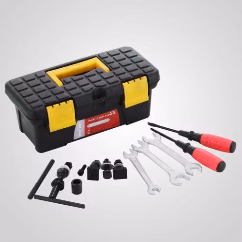 Cassetta degli attrezzi VEVOR in metallo nero per mini tornio e mini fresatrice 500W 250mm