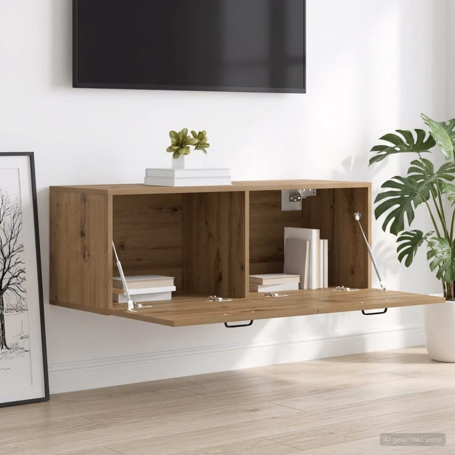 Armadietto a muro moderno vidaXL in legno marrone L: 100 cm, P: 36,5 cm, H: 35 cm