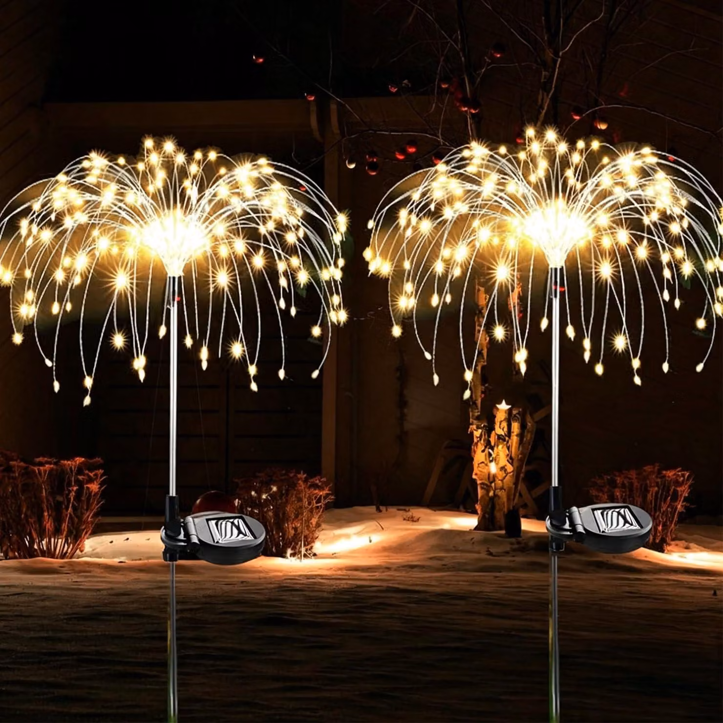 150 luci solari a LED, luce bianco caldo, set da 2, impermeabili