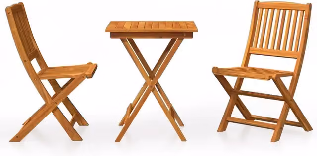 Set da Pranzo da Giardino 3 pz | Set Salotto da Giardino Pieghevole in Massello di Acacia