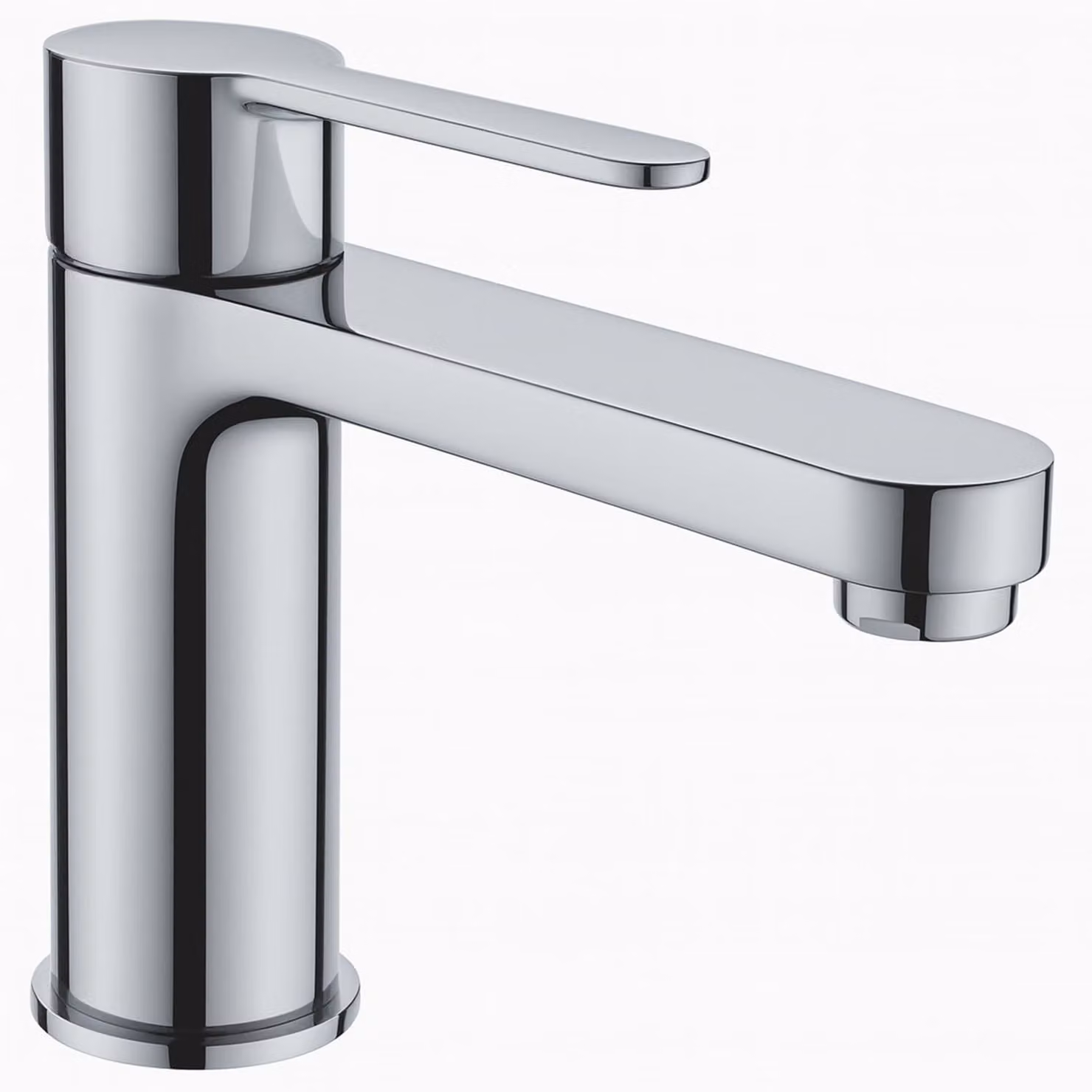 Miscelatore monocomando per lavabo, cromo, ottone, design moderno