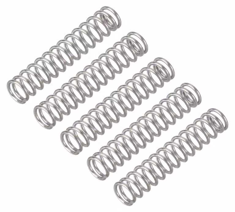 Molle a compression, 5 pezzi, 0,4x3x15 mm, acciaio inossidabile 304, colore argento