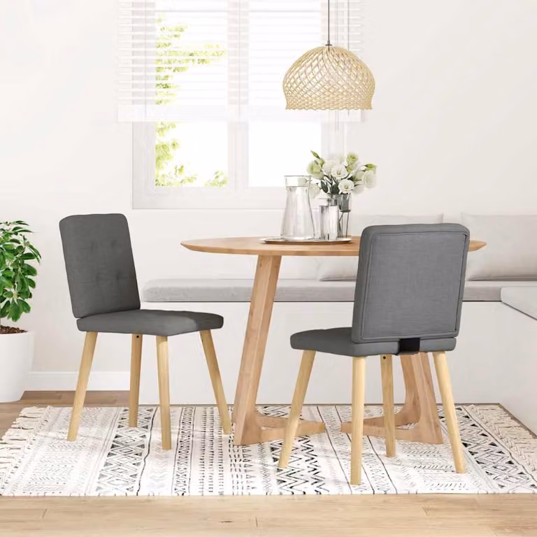 vidaXL Sedie da Pranzo 2 pz Grigio Scuro in Tessuto