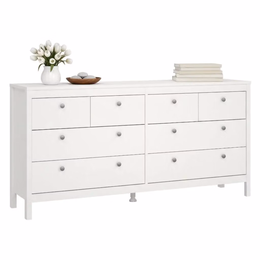 Credenza Kovsova DMORA, Madia moderna per soggiorno e cucina, Bianco, L: 160 cm, P: 38 cm, H: 80 cm – 2