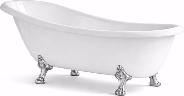 Casa Padrino Vasca da bagno in stile Art Nouveau Bianco / Argento 170 cm - Italy