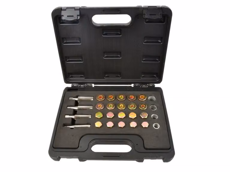 BSD Kit di riparazione della filettatura della coppa dell'olio - Kit di riparazione per la filettatura di scarico dell'olio - M13,M15,M17,M20-64 parti