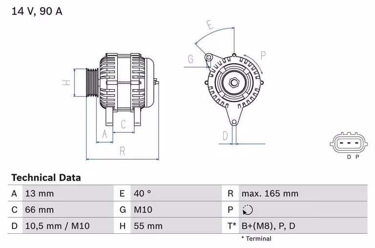 0 986 082 430 Alternatore BOSCH x