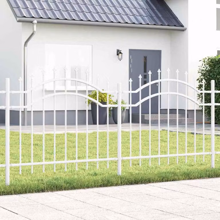 Maison Exclusive - Recinzione per giardino WOERDEN, 240 x 140 cm, acciaio verniciato a polvere, colore bianco