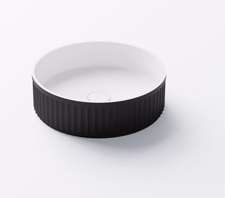 Steinberg Série 740 lavabo à poser, rond, sans trop-plein, 400x400x120mm, SOLIDSurface, 7406010SW, 7406010SW