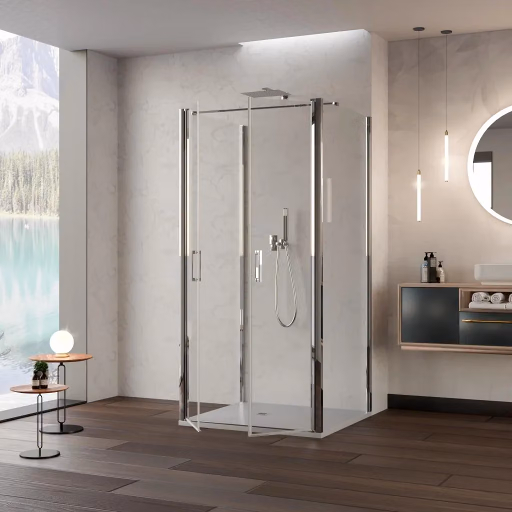 Box Doccia 3 Lati Saloon Bonussi Marty in Cristallo Trasparente 6mm L/P/H: 70 x 80 x 195 cm – 2