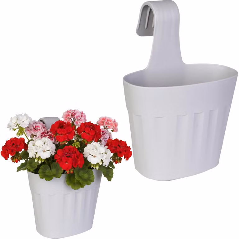 Vaso da balcone con protezione UV, grigio 34x27 cm