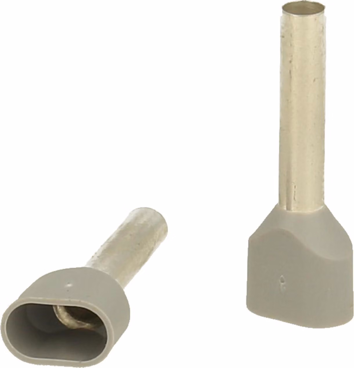 Guaine terminali isolate per connettori a due terminali, taglia L, codificate a colori secondo la norma DIN, sezione 2x 4mm², colore grigio - 1 pezzo
