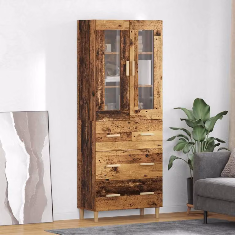 Credenza con cassetto vidaXL in legno vecchio marrone L: 69,5 cm, P: 34 cm, H: 180 cm