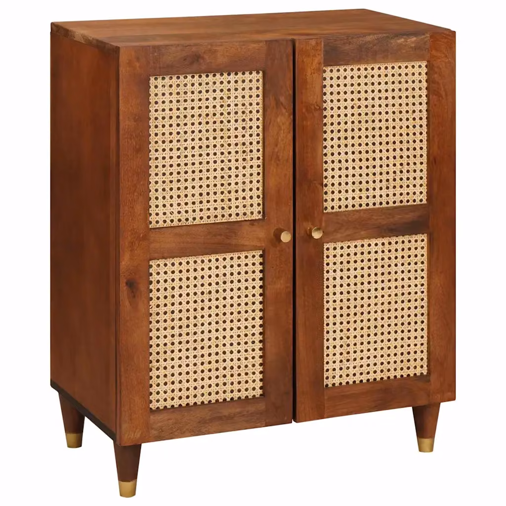 Credenza moderna vidaXL in legno di mango massello marrone L 60 cm x P 33 cm x H 75 cm