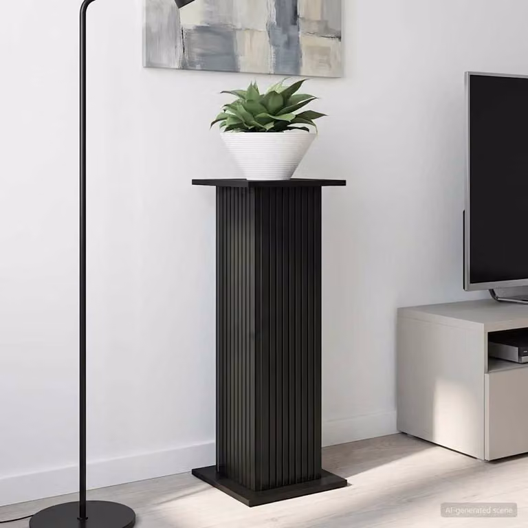 vidaXL Supporto per piante moderno in legno MDF nero L/P/H: 30,5 x 30,0 x 80,5 cm