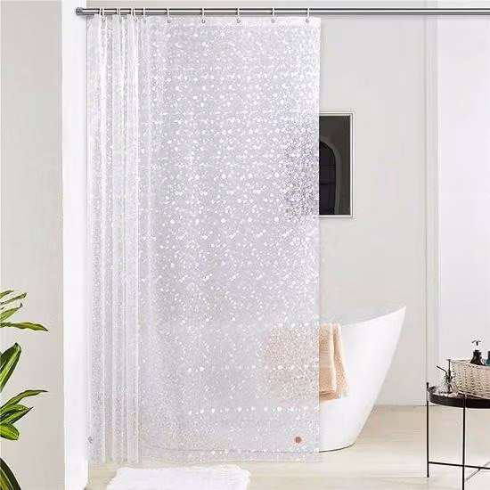 Parete divisoria impermeabile per bagno 180 x 200 cm - Resistente alla muffa con motivo a ciottoli