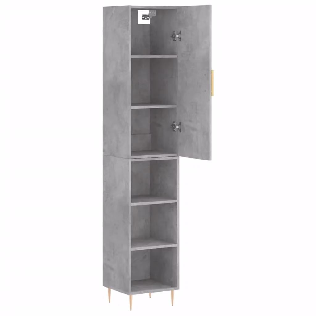Mobile contenitore moderno grigio per cucina e soggiorno con ante e ripiani interni L: 34,5 cm, P: 34 cm, H: 180 cm – 2