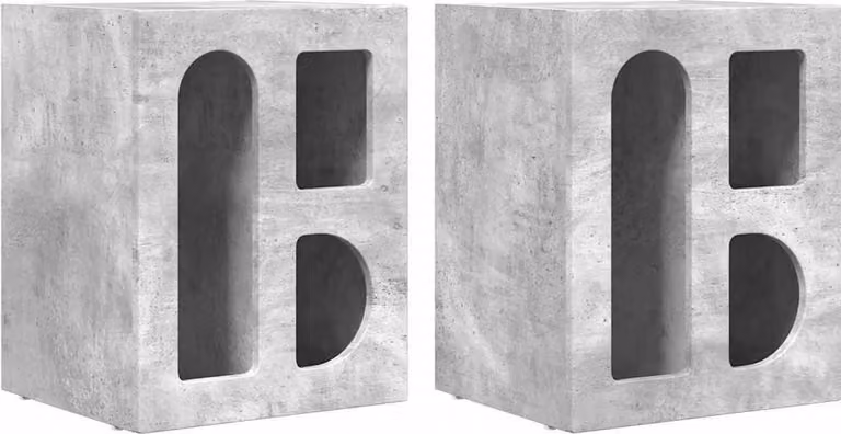 Comodino 2 pcs Grigio cemento 40 x 35 x 50 cm Legno multistrato