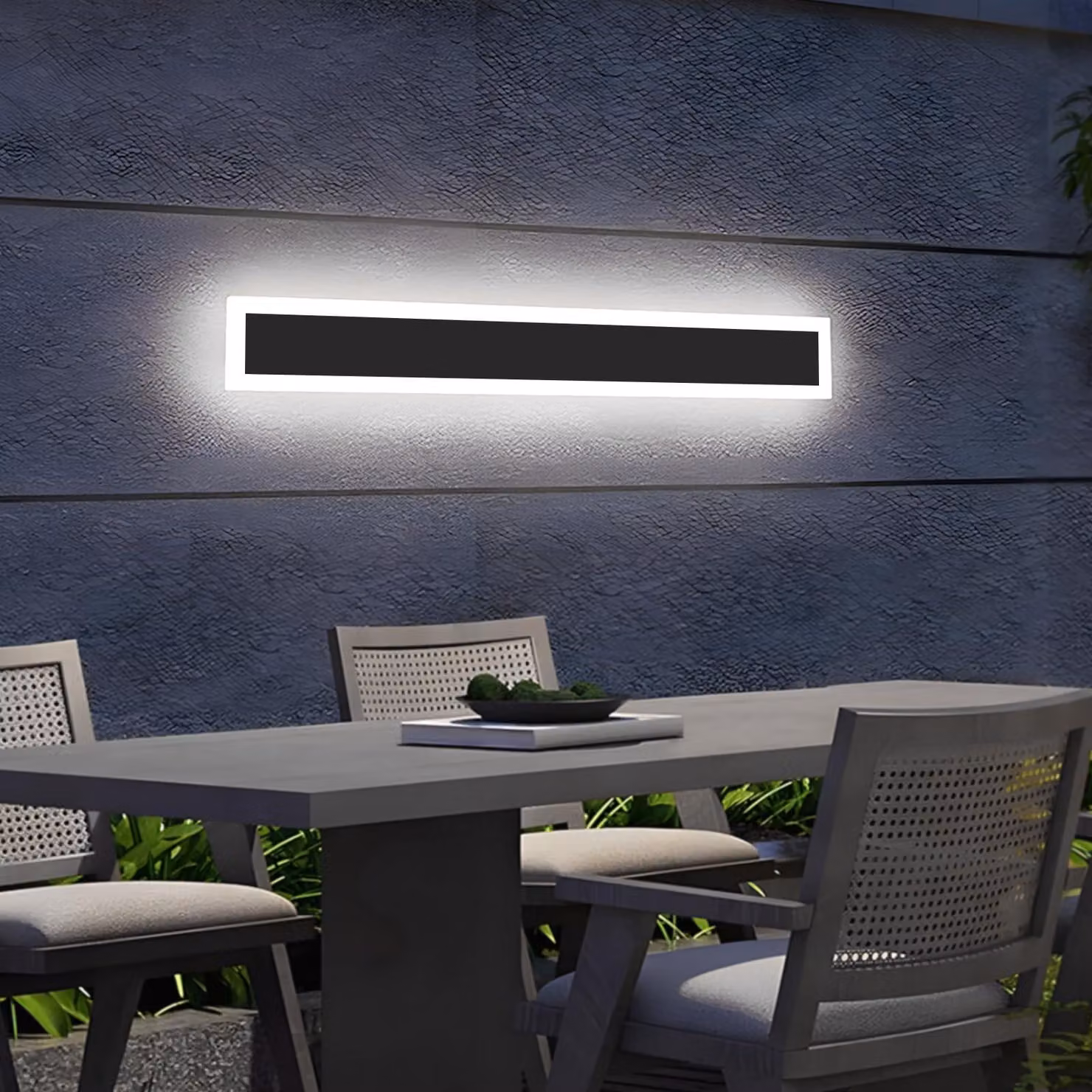 Lampada a LED da parete, 60 cm, 12W, grado di protezione IP65, luce bianca fredda (6000K), colore nero
