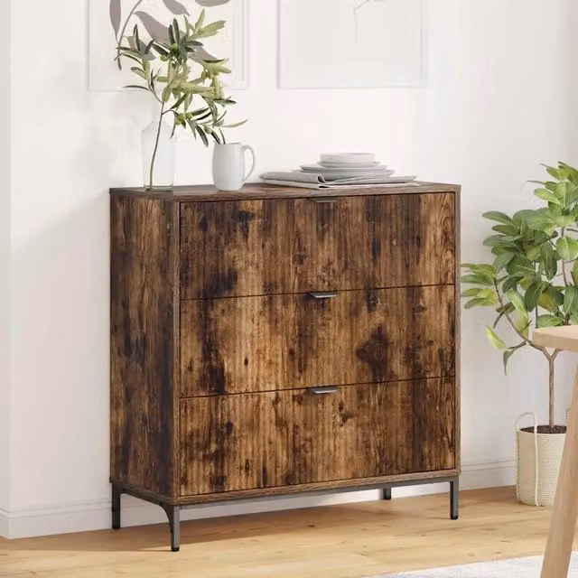 Credenza-Buffet-Armadio da cucina Rovere fumo 79.5 x 33 x 82 cm Legno multistrato