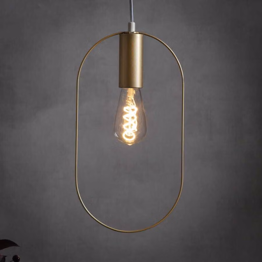 Lampada a sospensione "Shape", E27, oro, cavo bianco