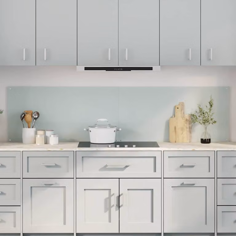 Set di 2 schienali da cucina vidaXL in vetro temperato bianco, L: 100 cm, H: 50 cm