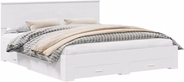 Letto matrimoniale | Letto per adulti | Struttura del letto Bianco 180 x 200 cm Legno multistrato