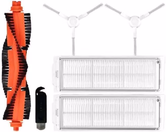 Kit di accessori per aspirapolvere robot, composto da: 1 spazzola principale, 2 filtri HEPA, 2 spazzole laterali, strumento per la pulizia, compatibile con