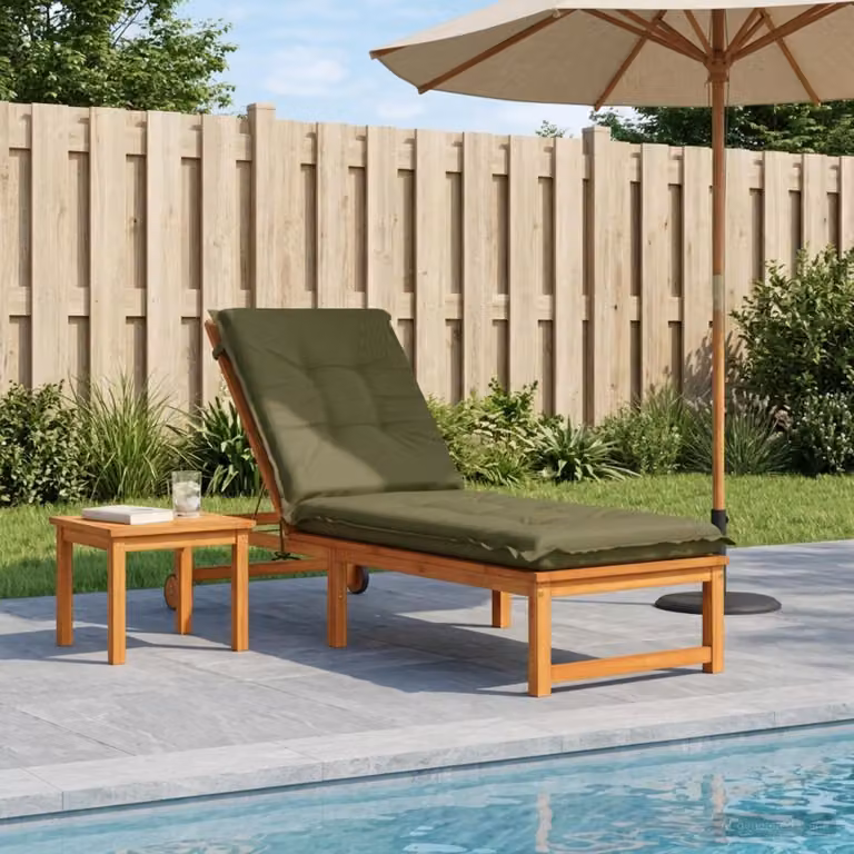 vidaXL Cuscino per Lettino GEMERT Verde, L 190 x P 60 cm, 100% Poliestere