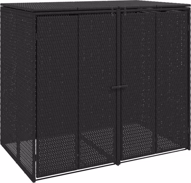 Cassa per Spazzatura 2 pz Nero 130 x 80 x 115 cm Polietilene CFW7623610
