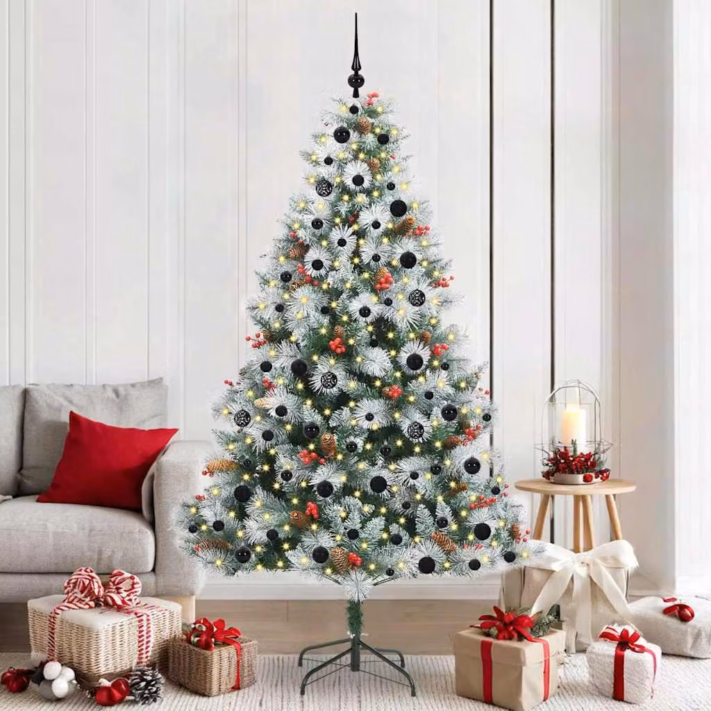 Maison Exclusive - Albero di Natale artificiale, verde e bianco, 210 cm