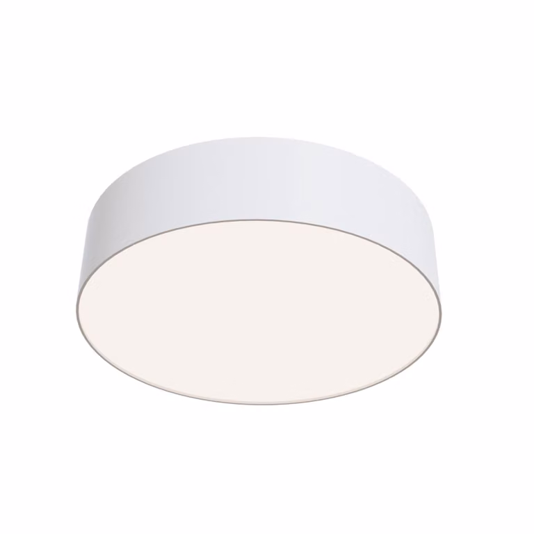 Plafoniera LED, metallo, bianca, rotonda, bianco caldo