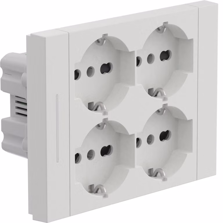Electraline 22109, presa da incasso Quadra, 4 prese, universale P40, compatibile con