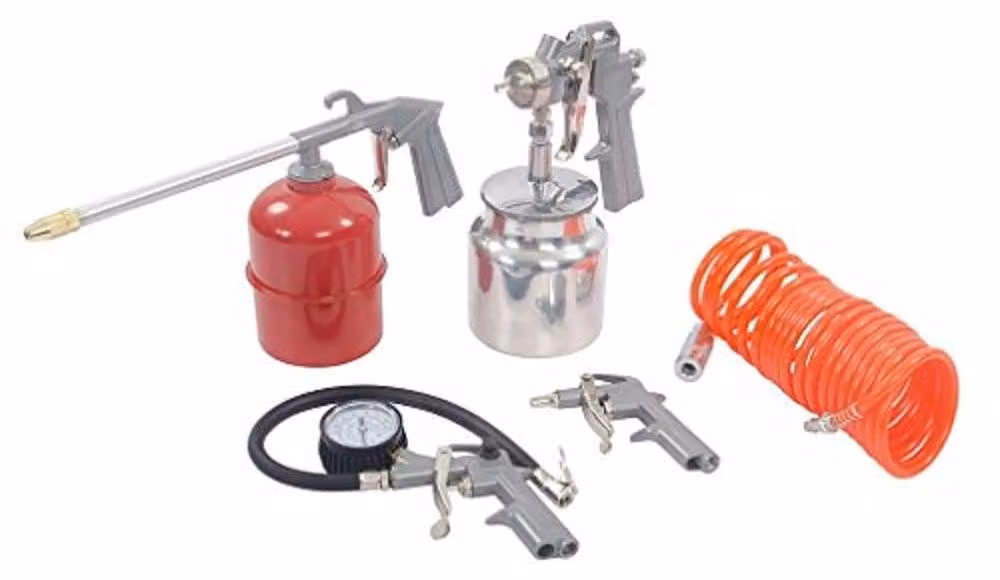 Kit di accessori per utensili pneumatici e compressore, composto da 5 pezzi