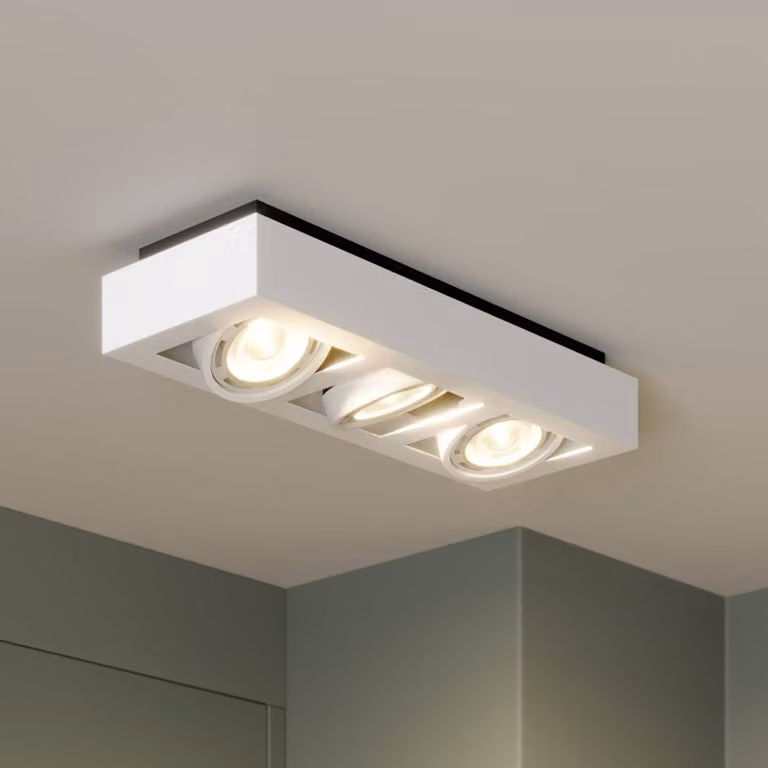 Plafoniera soffitto Ronka Arcchio, dimmerabile, Bianco / Opale, Soggiorno / Sala da pranzo, Alluminio, Moderno, Plafoniera